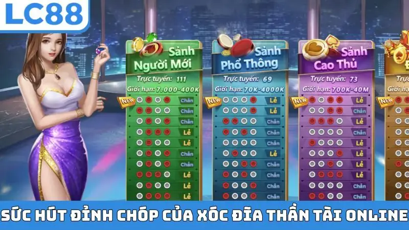 Sức hút đỉnh chóp của Xóc Đĩa Thần Tài online